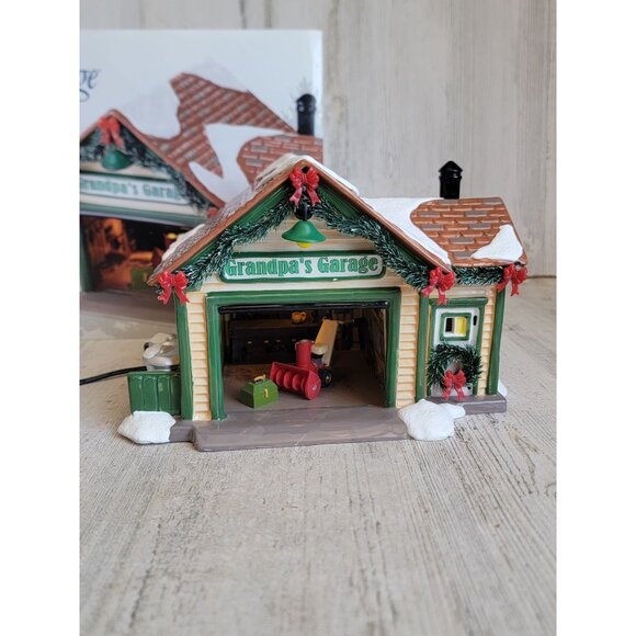 Dept 56 4025318 NEW Grandpa's RARE garage Snow village accessory Xmas l